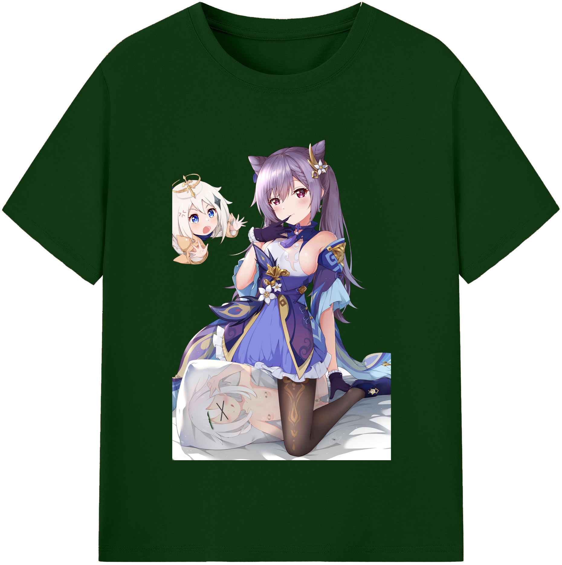 げんし神 刻晴 こくせい genshin Kokusei 綿100％半袖Tシャツ（フロントプリント）